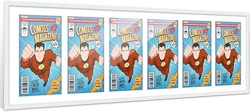 Miniatura 131 de Poster Palooza Marco de cómic con paspartú para 4 cómics de la era actual publicado después de 1985, marco de cómic negro para cómics de 6.875 x