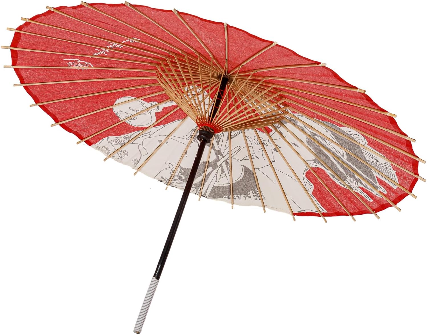 THY COLLECTIBLES Classic Chinese Art Asian Style 43" Paper Parasol Green Umbrella with Geisha Print for Wedding Parties, Photography, Costumes, Cosplay, Decoration And Other Events