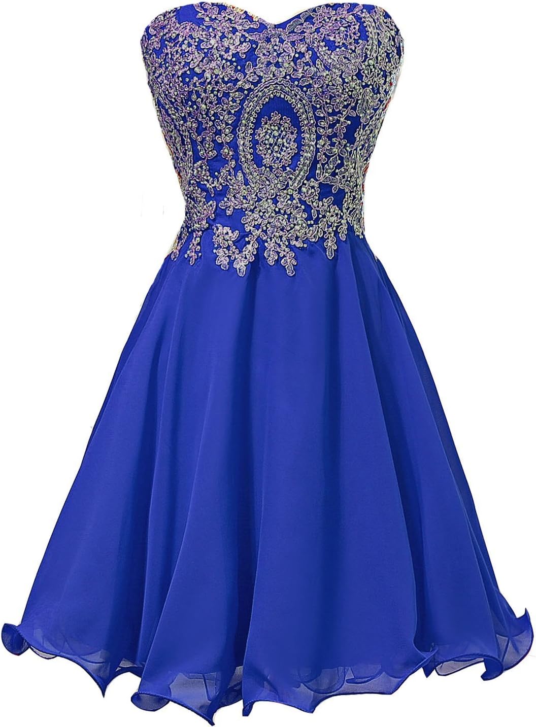 Womens Gold Lace Applique Homecoming Dresse Prom Bridesmaid Gown