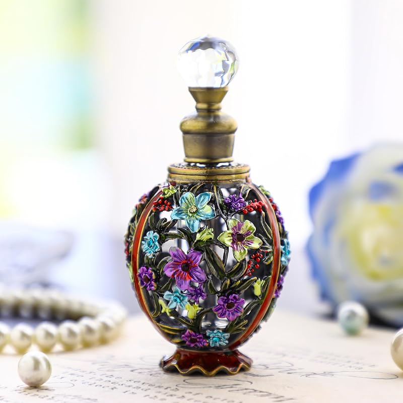 YU FENG Frasco de Perfume Recarregável de Vidro com Atomizador Floral, 6 mL, Color-2, 1 unidade
