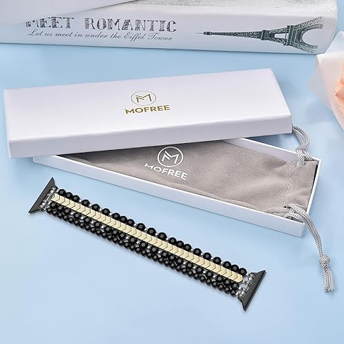 Miniatura 7 de MOFREE - Pulsera de cuentas compatible con Apple Watch Band de 1.496 in1.575 in1.614 in1.65 in (38, 40, 41 y 42 mm) Series 1110987SE654321, correa