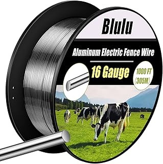 Blulu Aluminum Electric Fence Wire 1000 ft Aluminum Fence Wire for Garden Electric Fence Aluminum Magnesium Alloy Fence Chicken Wire, High Conductivity and Durability (16 Gauge)