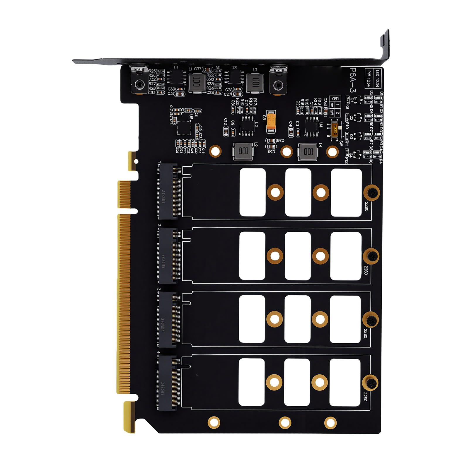 XUMIUZIY Karta PCIe do Dysków NVMe SSD, Niezależne Gniazda Zasilania