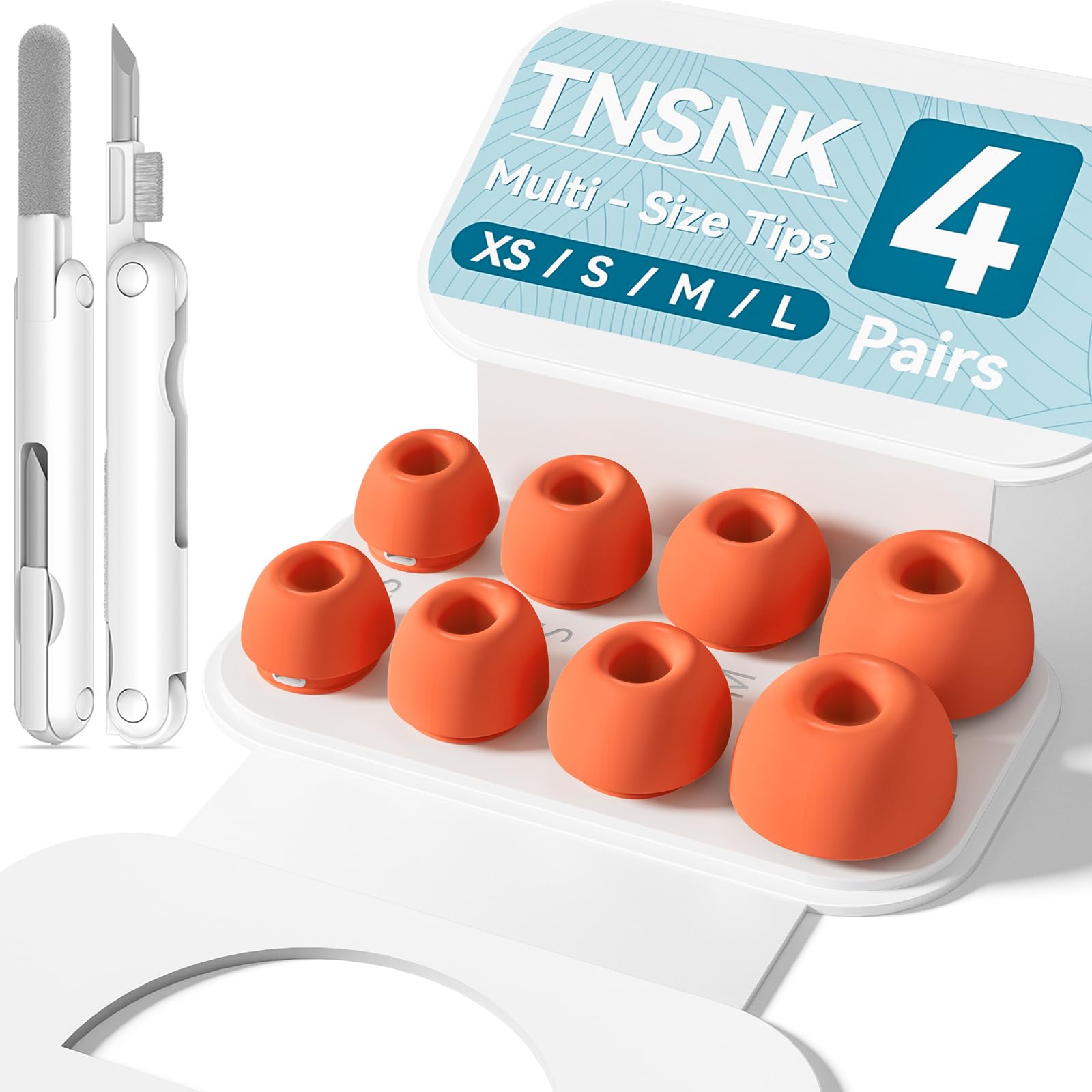4 Pairs Replacement Ear Tips for AirPods Pro 1st /2nd(Orange)