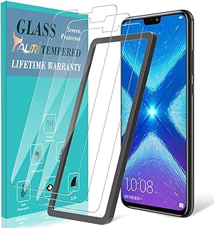 TAURI Protector de Pantalla para Huawei Honor 8X [3 Piezas] [Instalaci?n f?cil del Marco de alineaci?n] [2.5D Borde] [9H Dureza] Vidrio Templado