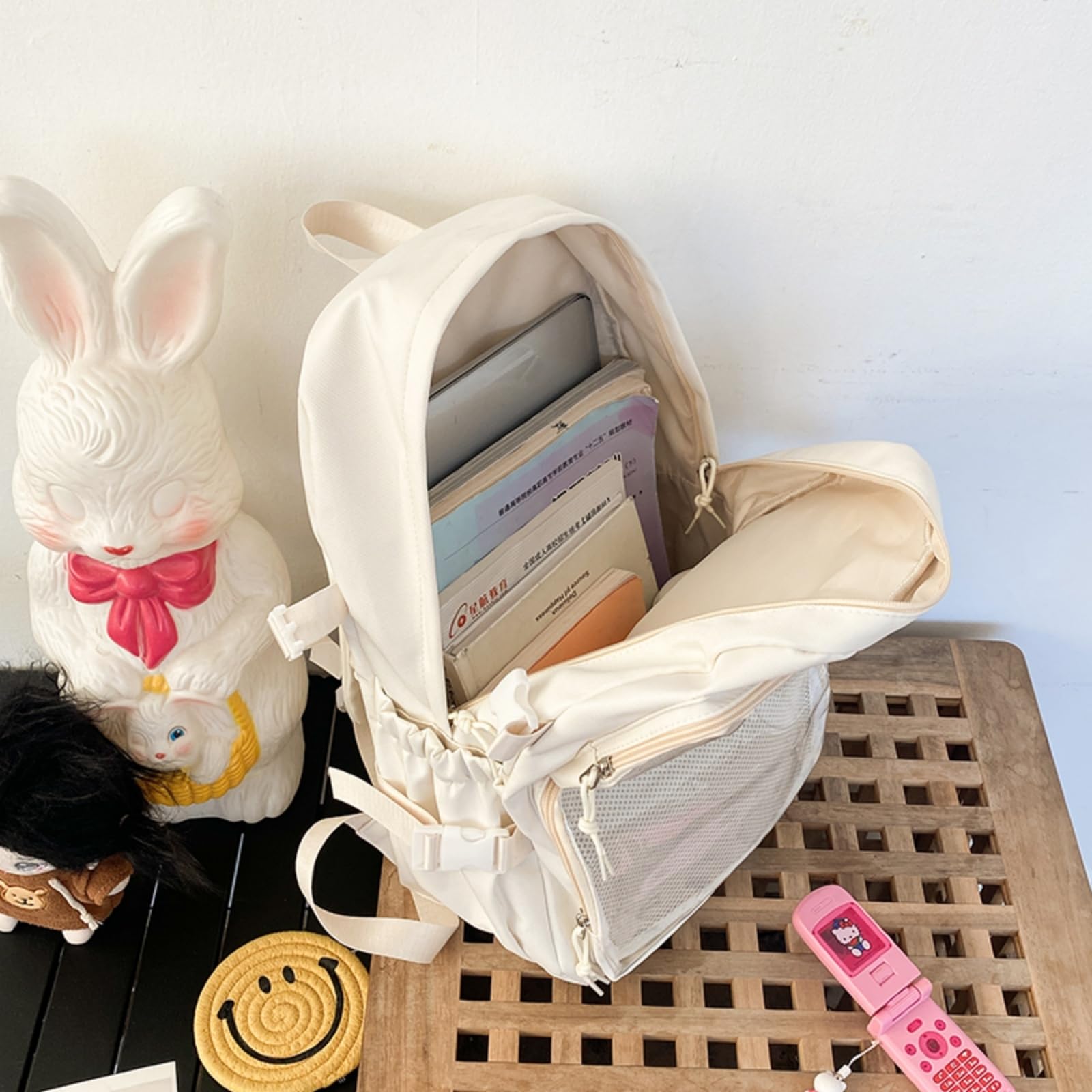 Mochila escolar Zaino Trasparente Di Grande Capacità, Moda Ita Daypack Per Borsa Scolastica Studenti Universitari L'uso Quotidiano Del Campus-black