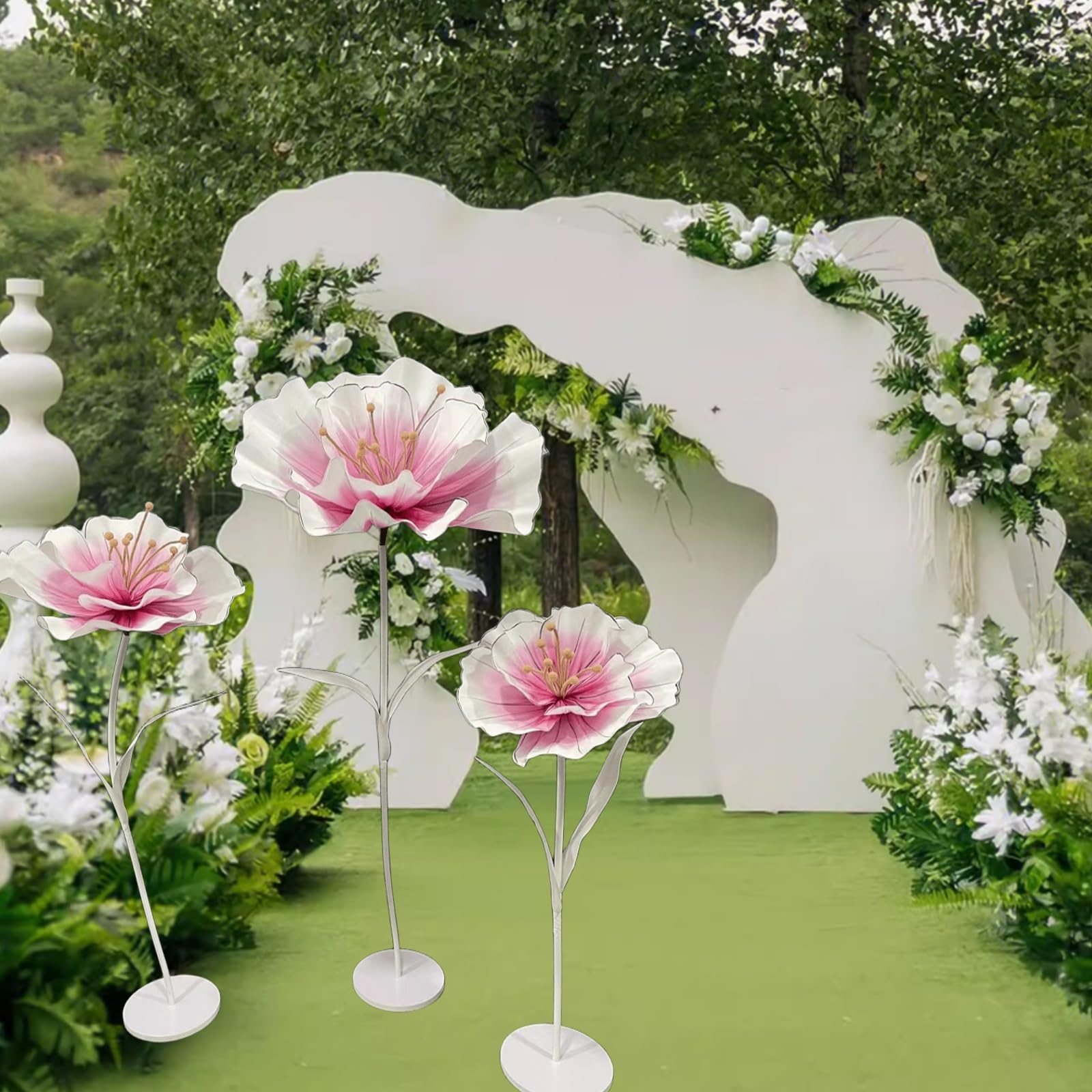 Giants - Decoración de flores grandes, impermeable, trazo de fresia con soporte flexible, flor decorativa para boda, recepción, cumpleaños, Pascua, fiesta, día de la madre (amarillo brillante)