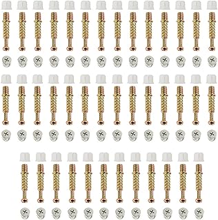 40 Sets Furniture Board Cam Fitting ¢15x13mm with Dowel M6x36mm, Cam Lock Nuts for 16-20mm Thick Boards Cabinet Drawer Dresser Wardrobe Furniture Panel Connecting