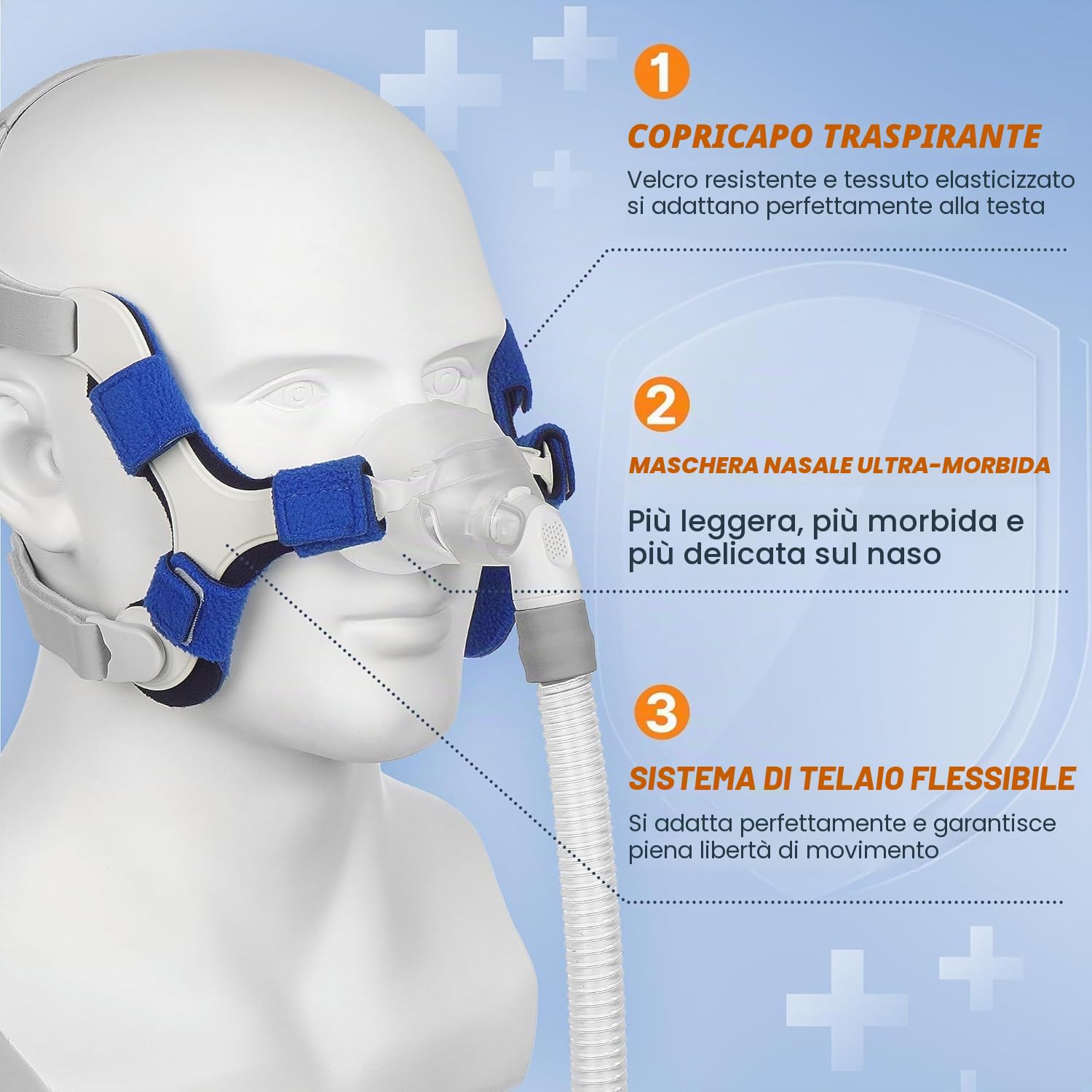 Cuscinetti nasali di ricambio per AirFit N20, compatibili con telaio originale Airfit N20, tenuta affidabile e vestibilità perfetta, cuscinetti di ricambio per maschera, coprono il naso, confezione da