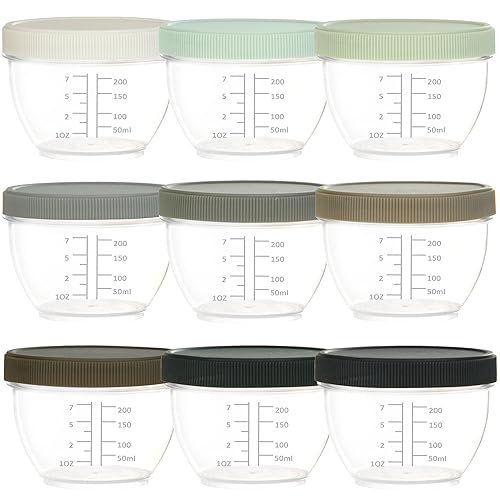 Miniatura 5 de Youngever Paquete de 18 recipientes pequeños de alimentos con tapas recipientes de almacenamiento de alimentos de 8 onzas recipientes de condimento