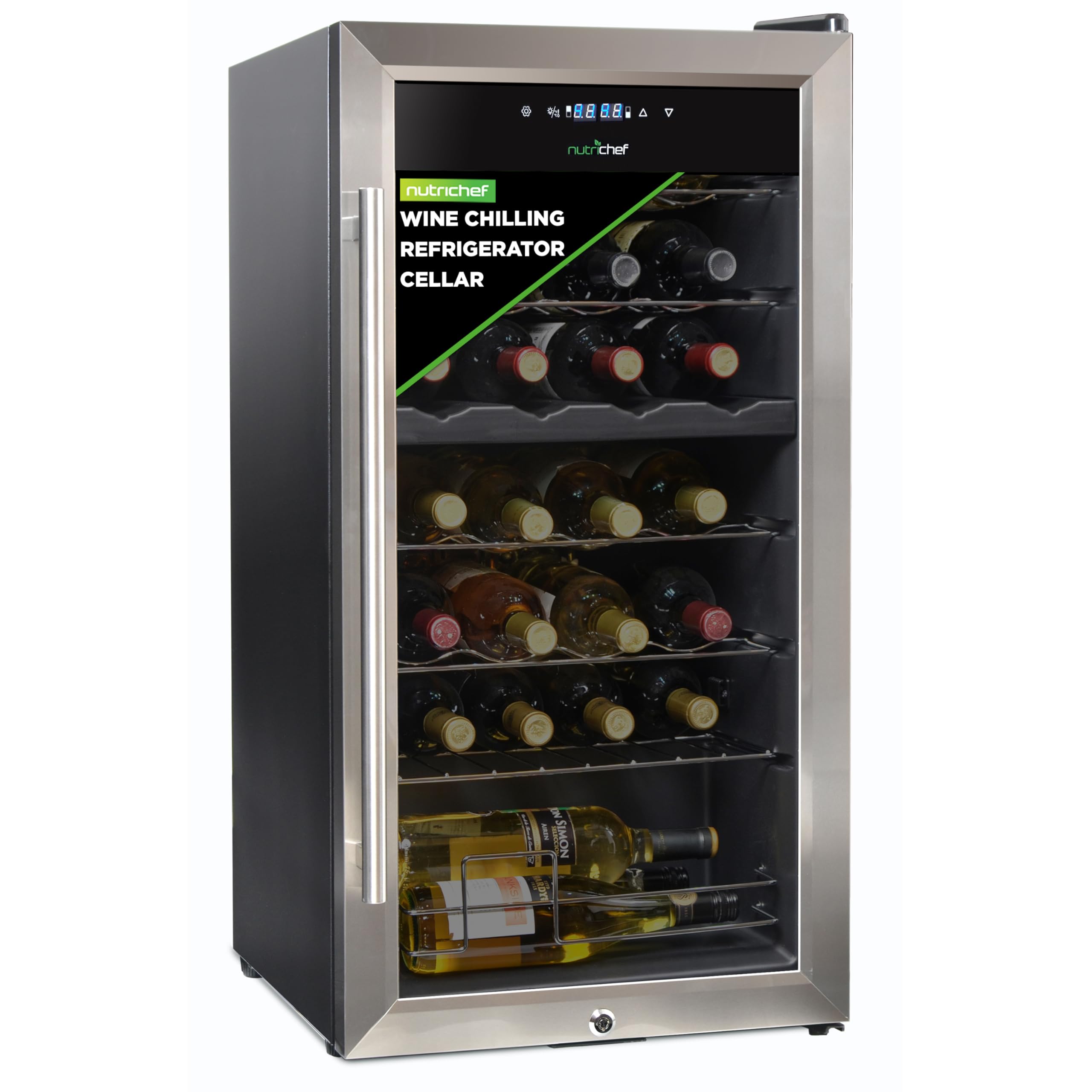 NutriChef PKCWCDS288.5 2.6 cu ft Wine Cooler Black