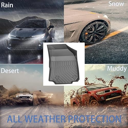 Miniatura 8 de Tupliege Alfombrillas para Hyundai Sonata 2015-2019, suelo de goma TPE para todo tipo de clima, inodoro, antideslizante, impermeable, 1 y 2 fila,