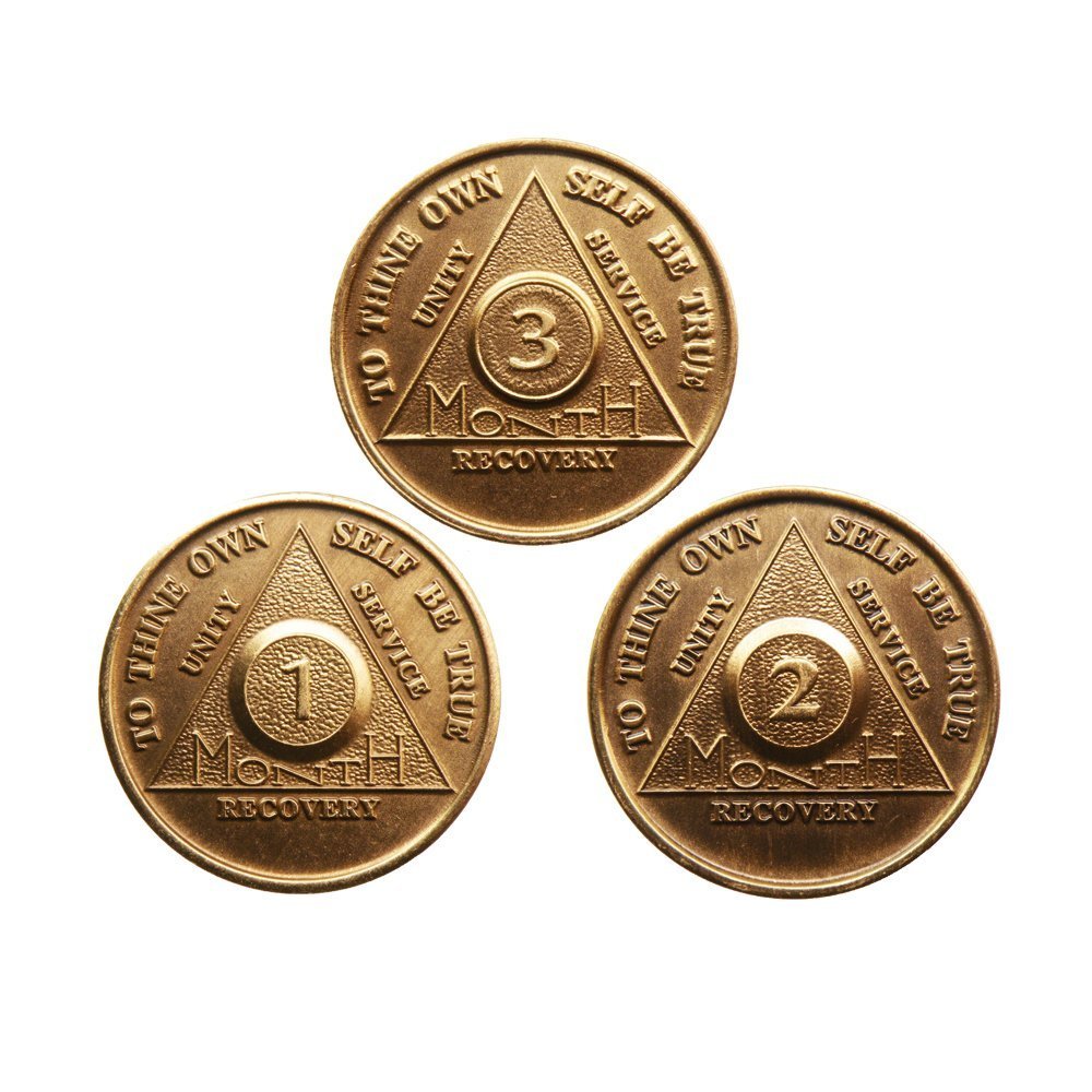 Amazon.com: Buengna AA Alcoholics Anonymous Medallion Set 30 60 90 Days 1 2  3 Month Bronze Months Chips Coins 30 60 90 Day Set : Health & Household