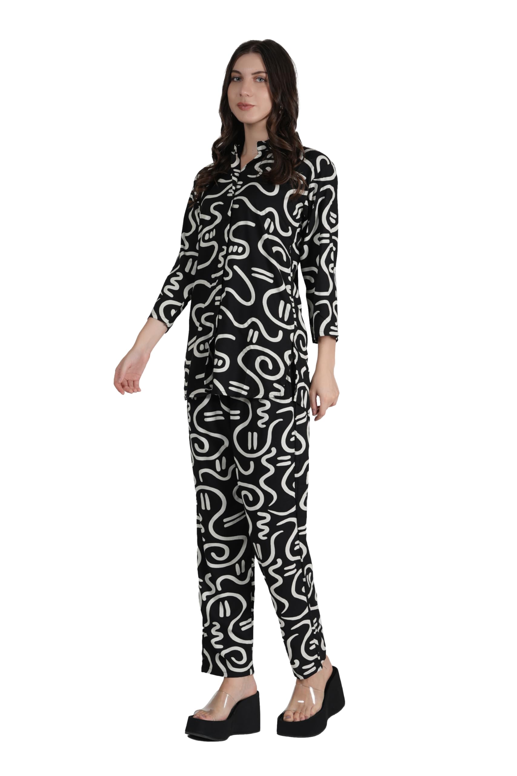 Women's Co-ord Set Reon Top and Trouser Pant Set |Two Piece Coord Set | Formal Cord Set