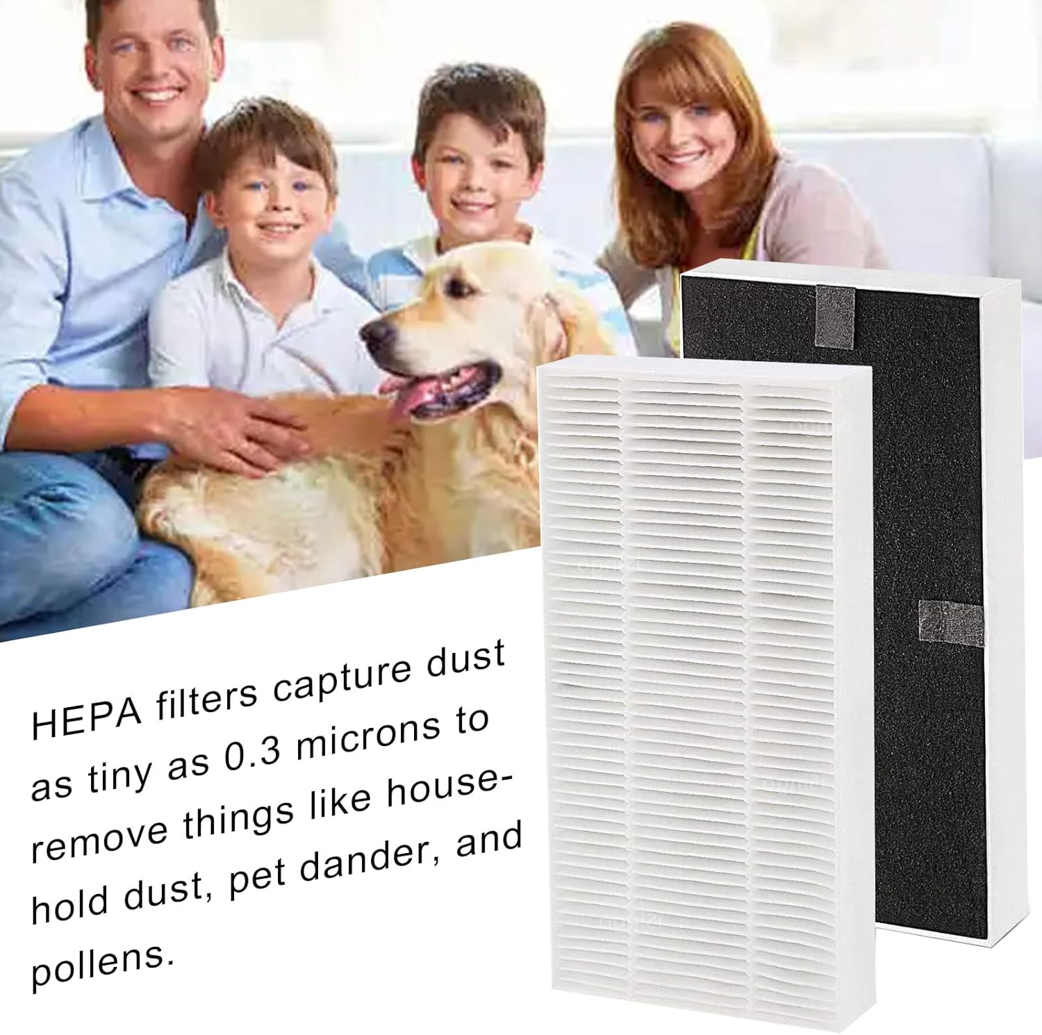 4-Pack HEPA Filter Replacement Filter U Compatible with Febreze FRF102B, FHT170, FHT180, FHT190, Honeywell HRF201B, HHT270, HHT270W, HHT290