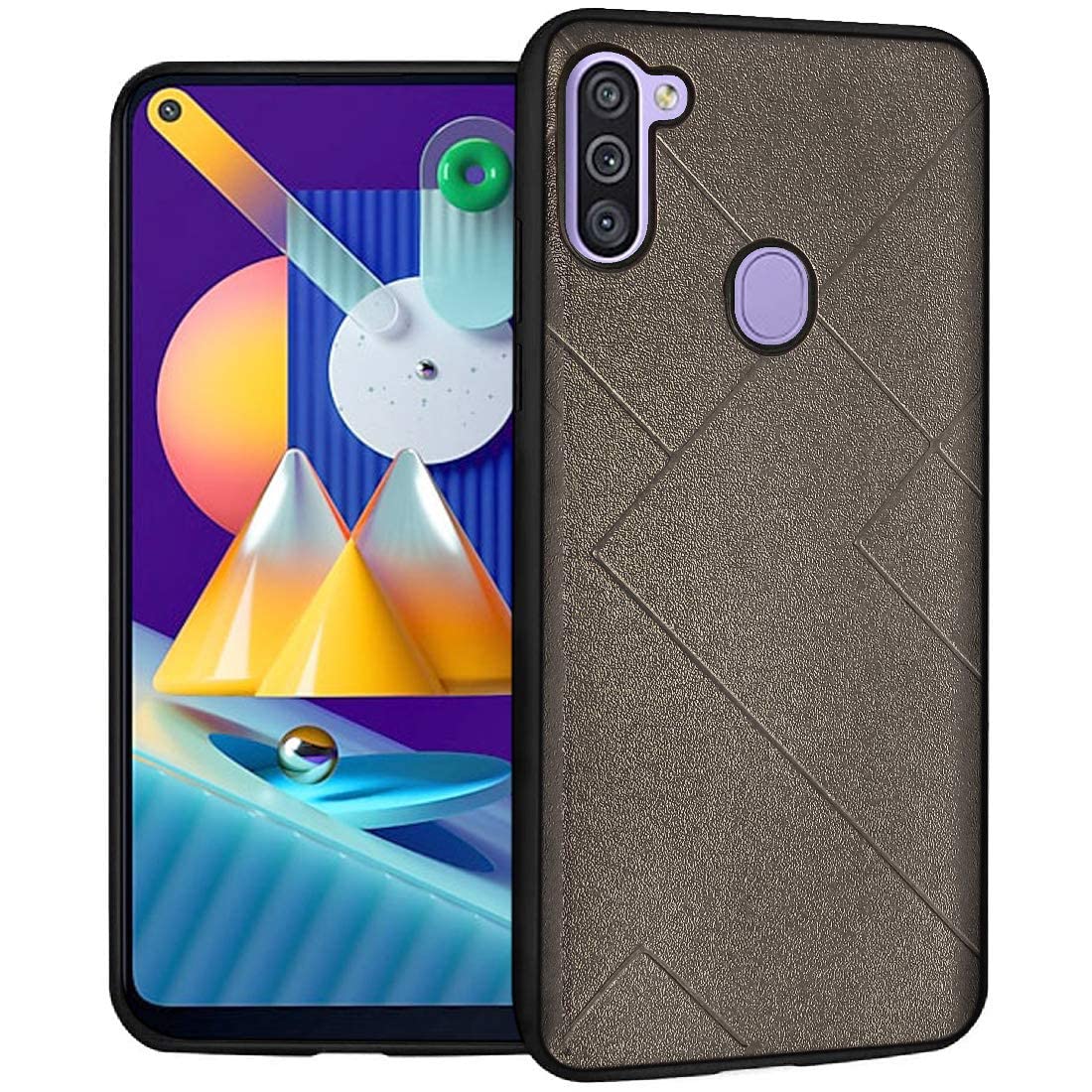 Casotec Spider Series Shockproof Leather Finish Soft TPU Case Cover for Samsung Galaxy M11 - Dark Brown (B08K4QLKFX) Amazon Price History, Amazon Price Tracker