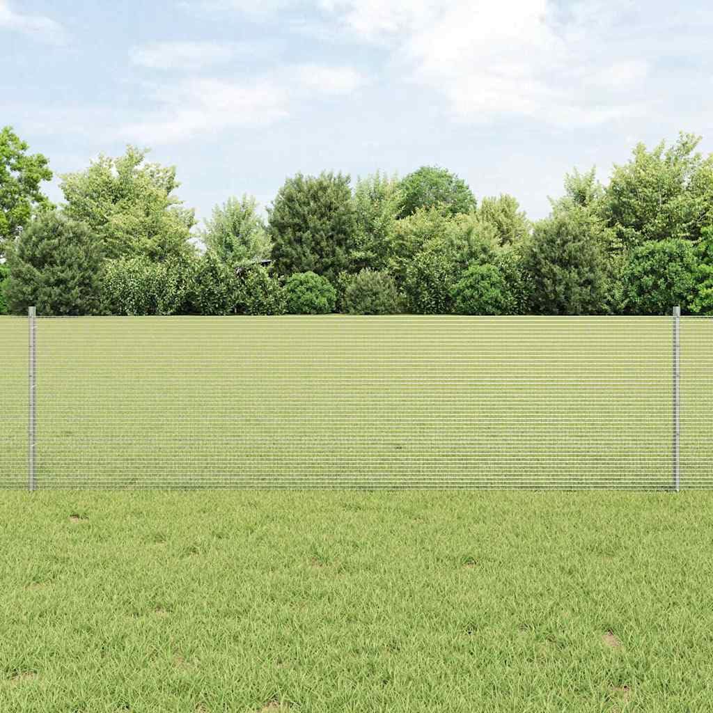Set di recinzione in acciaio con pali da 0,6 x 10 m, pannelli di recinzione argentati per giardino e terrazza, finitura verniciata a polvere, design moderno per delimitare la proprietà e la privacy