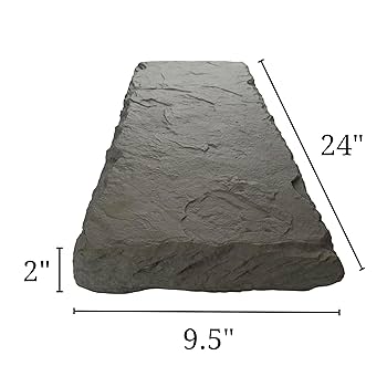 Concrete Wall Cap Mold - Slate Texture Rubber Mold 23.5x14x2 Inches For Seat Walls