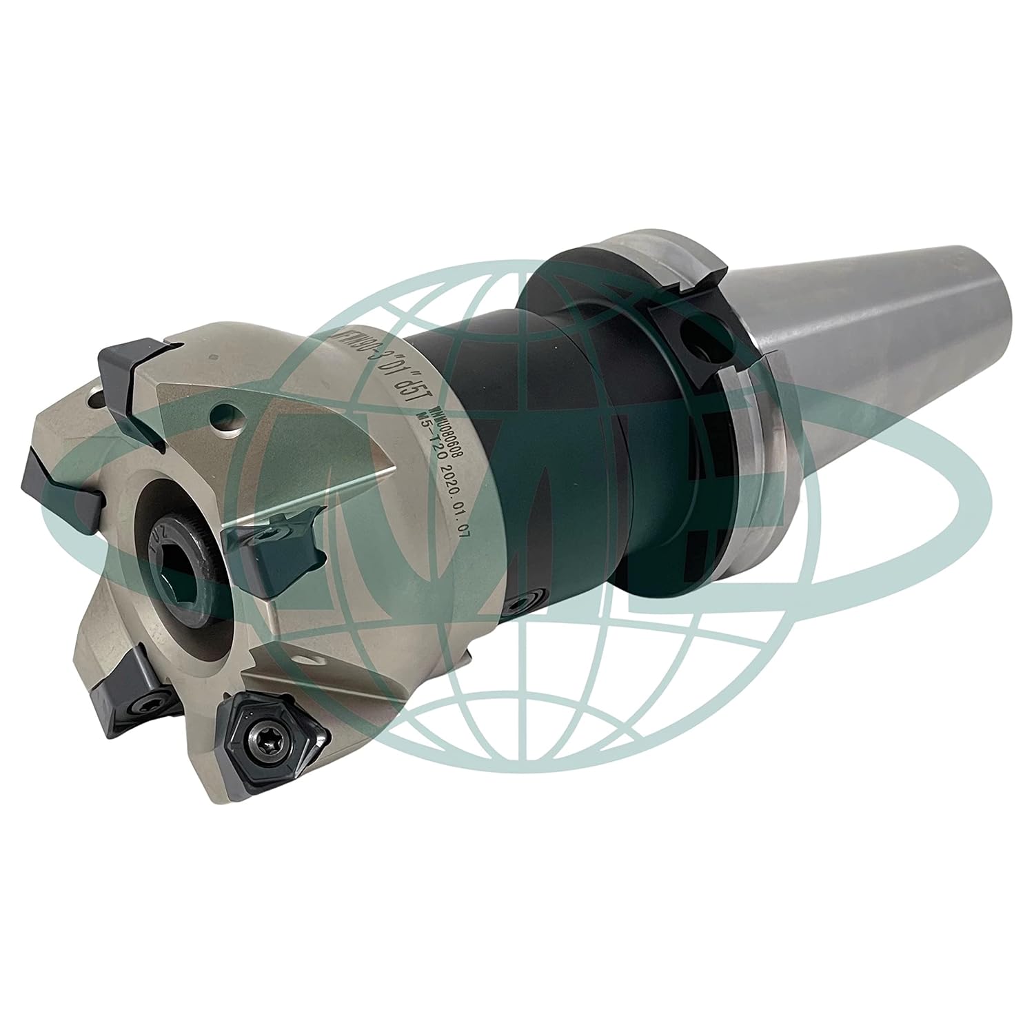 CME 3" 90° Indexable Face Mill w/ CAT40 Arbor, WNMG080616 Inserts Included, 5 Flutes