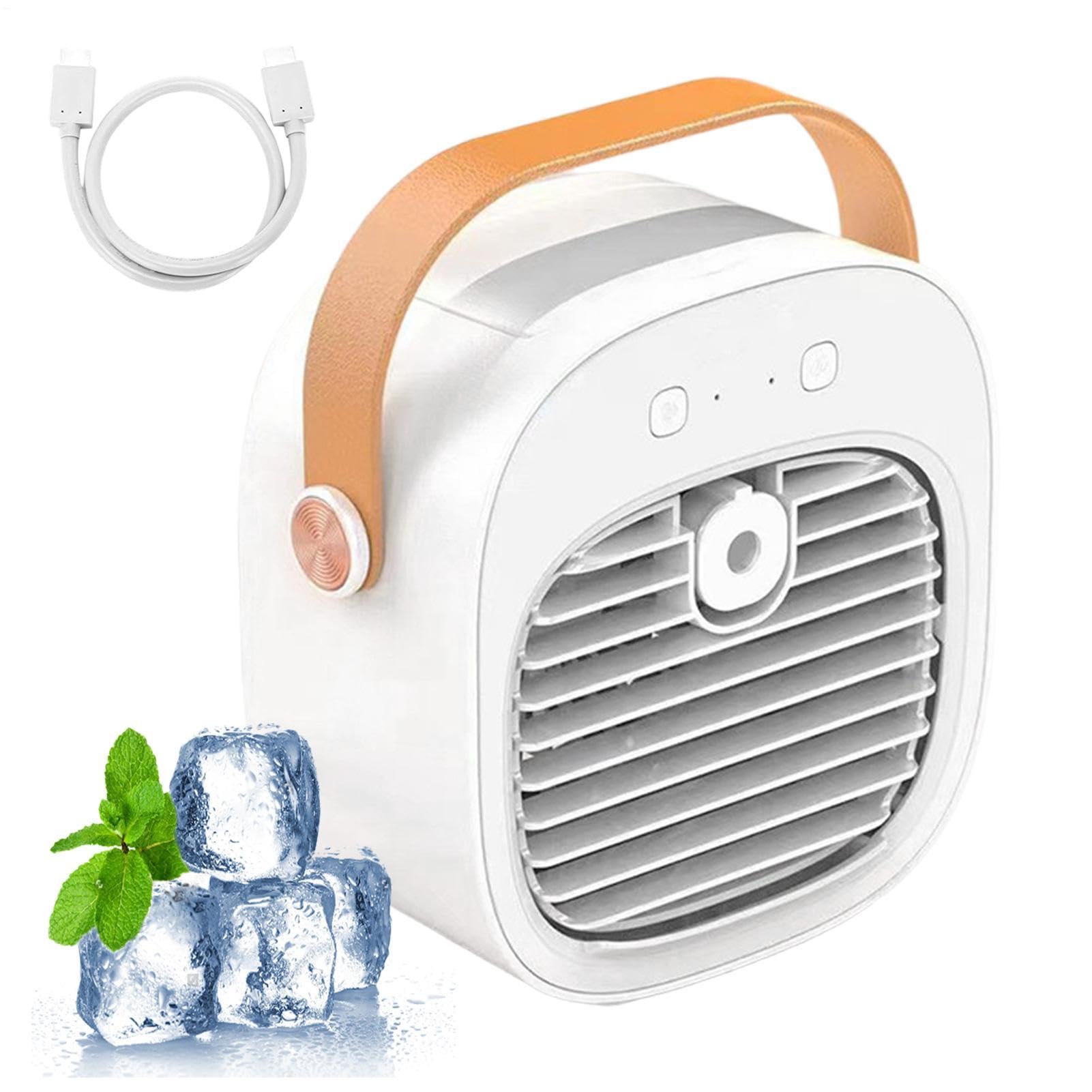 Ventilatore Scrivania Portatile Ricaricabile Con 3 Velocità Regolabile | Ventilatore da Tavolo con Nebulizzazione Rinfrescante Per Casa Comodino Soggiorno Ufficio Viaggi Campeggio