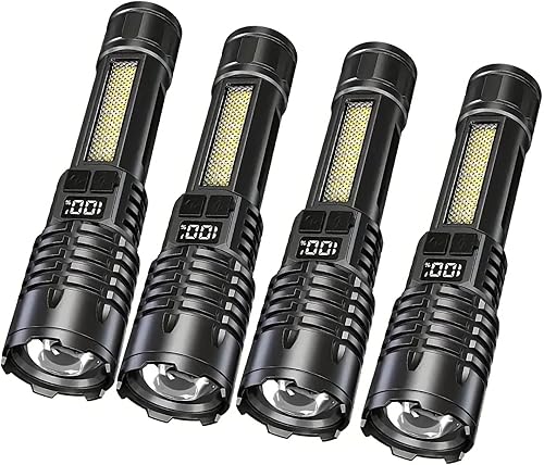 Linterna táctica LED brillante, 3 modos de alto lúmenes, zoom, linternas pequeñas para uso diario, potentes para accesorios de campamento, disponible en Yaxa Colombia