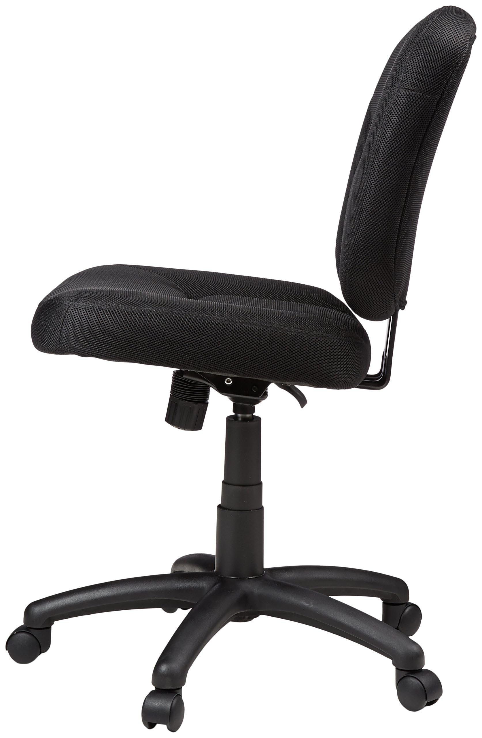 Amazon Basics Bürostuhl, Schreibtischstuhl mit gepolsterter Rückseite, rückenfreundlich, höhenverstellbar, einfache Montage, 65 D x 61 W x 87.5-98 H cm, schwarz