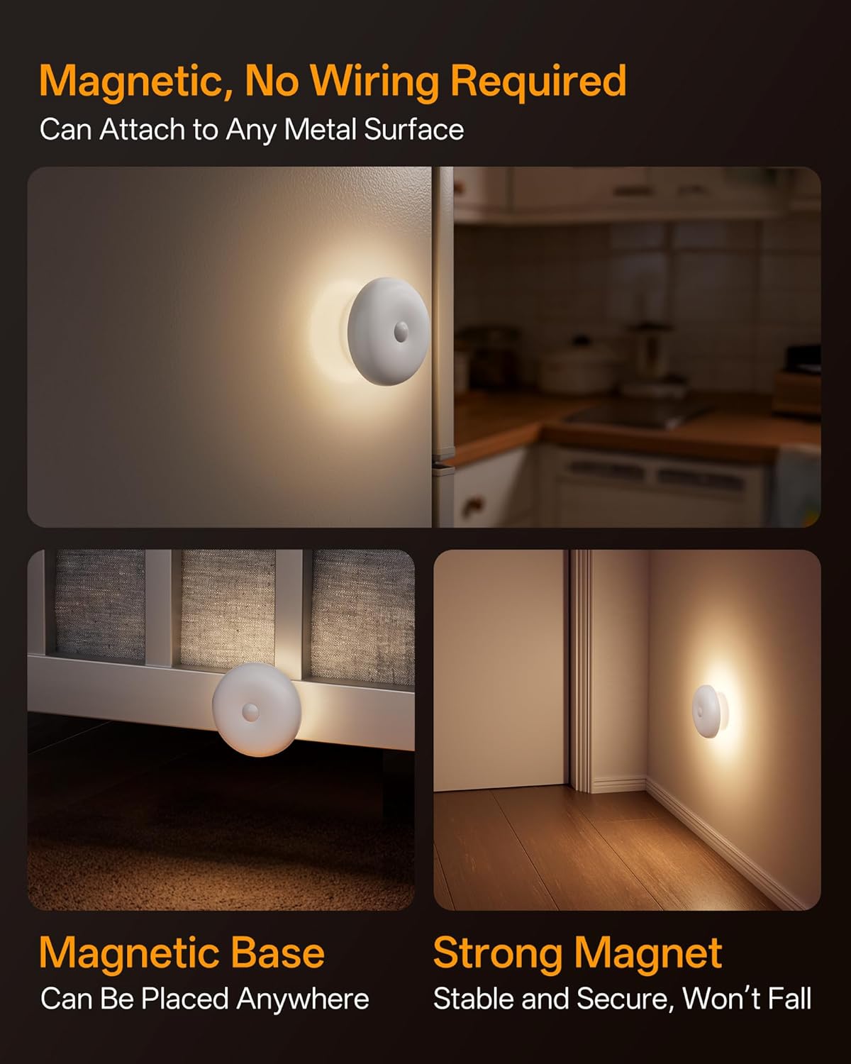 Homelist 2026 New 1500mAh Indirect Lighting Night Light, 3 Pack Bedside Table Lamp, Dimmable Rechargeable Motion Sensor Lights Indoor for Bedroom Nightstand, Cabinet, Porch, Hallway, Stairs