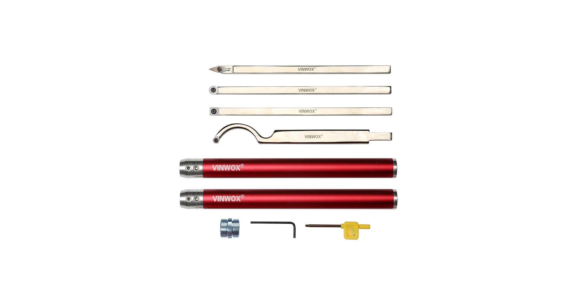VINWOX 9 PCS Carbide Wood Lathe Turning Tool Set, Pen