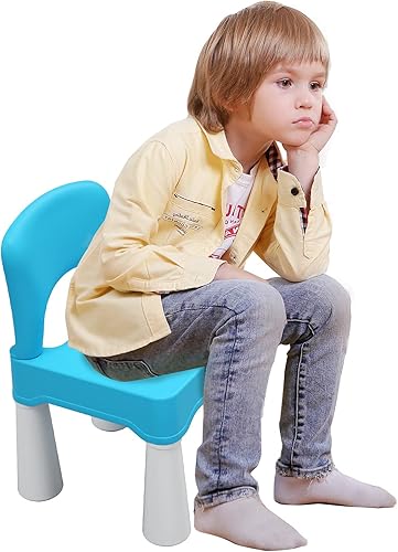 Miniatura 8 de burgkidz Silla de Plástico para Niños Pequeños, Silla para Niños Duradera y Ligera, Asiento de 9.3" de Altura, Uso en Interiores o Exteriores para