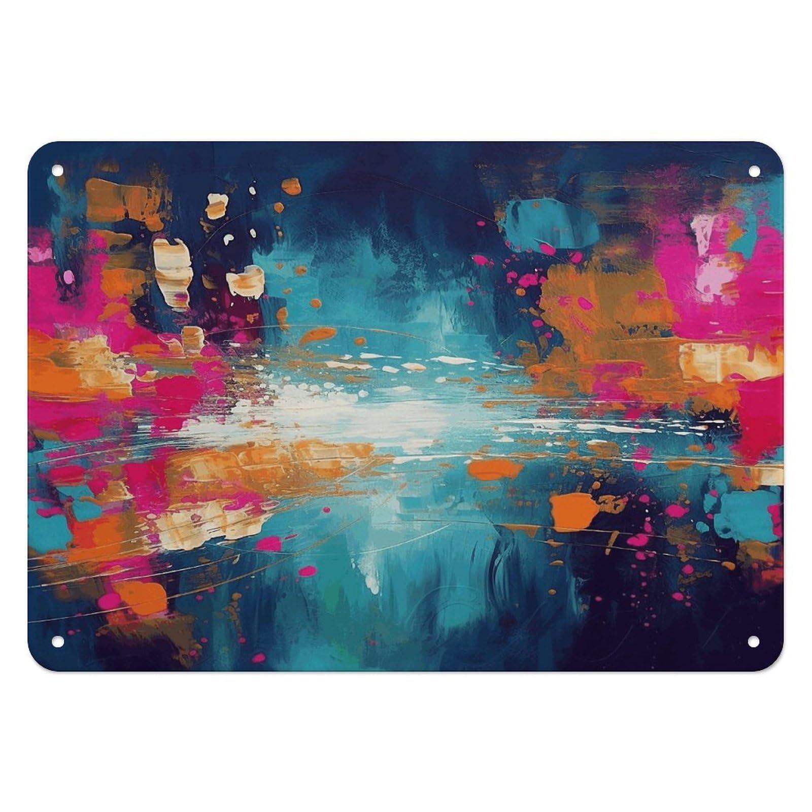 Fekiloot Style Abstract Oil Painting Wall Decor Iron Painting Metal Sign