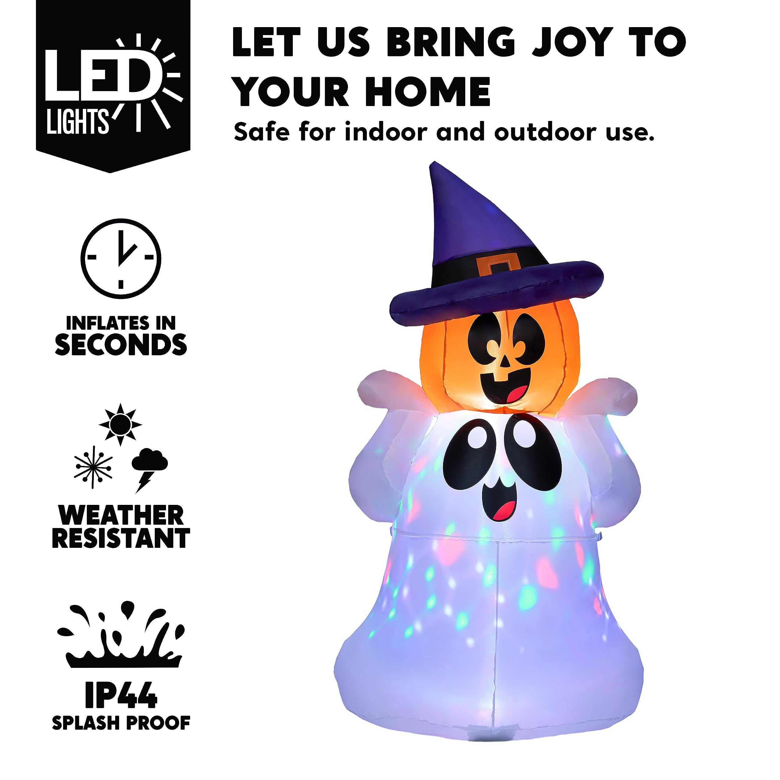 Joiedomi Aufblasbarer Halloween-Zombie 1,52 M Mit LED-Gehirn – Grusel-Deko Für Garten & Hof