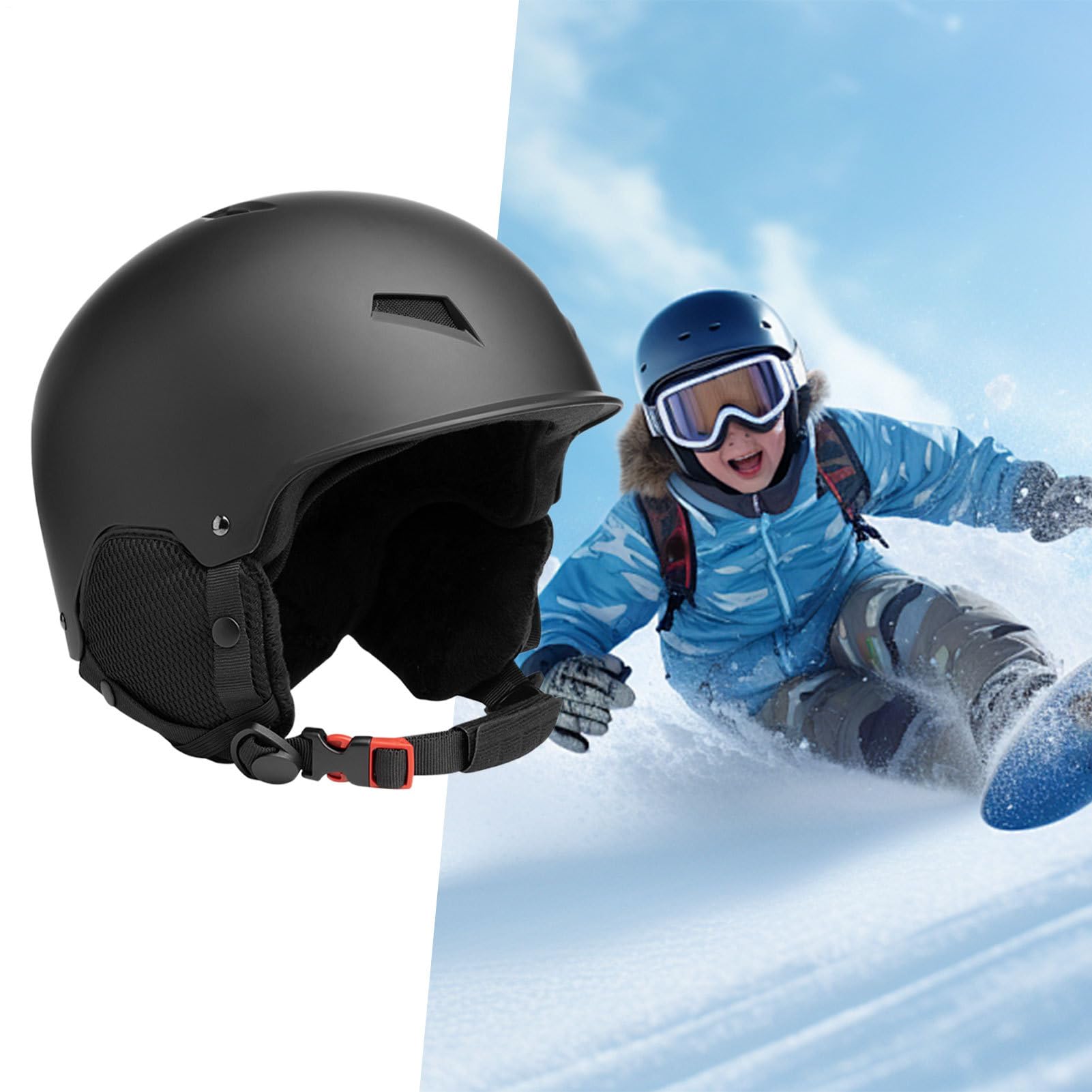 Herren Skihelme Snowboardhelm Skihelme Atmungsaktiv Fahrradhelm Skiausrüstung Skating-Schutzausrüstung mit Brillenbandclip für
