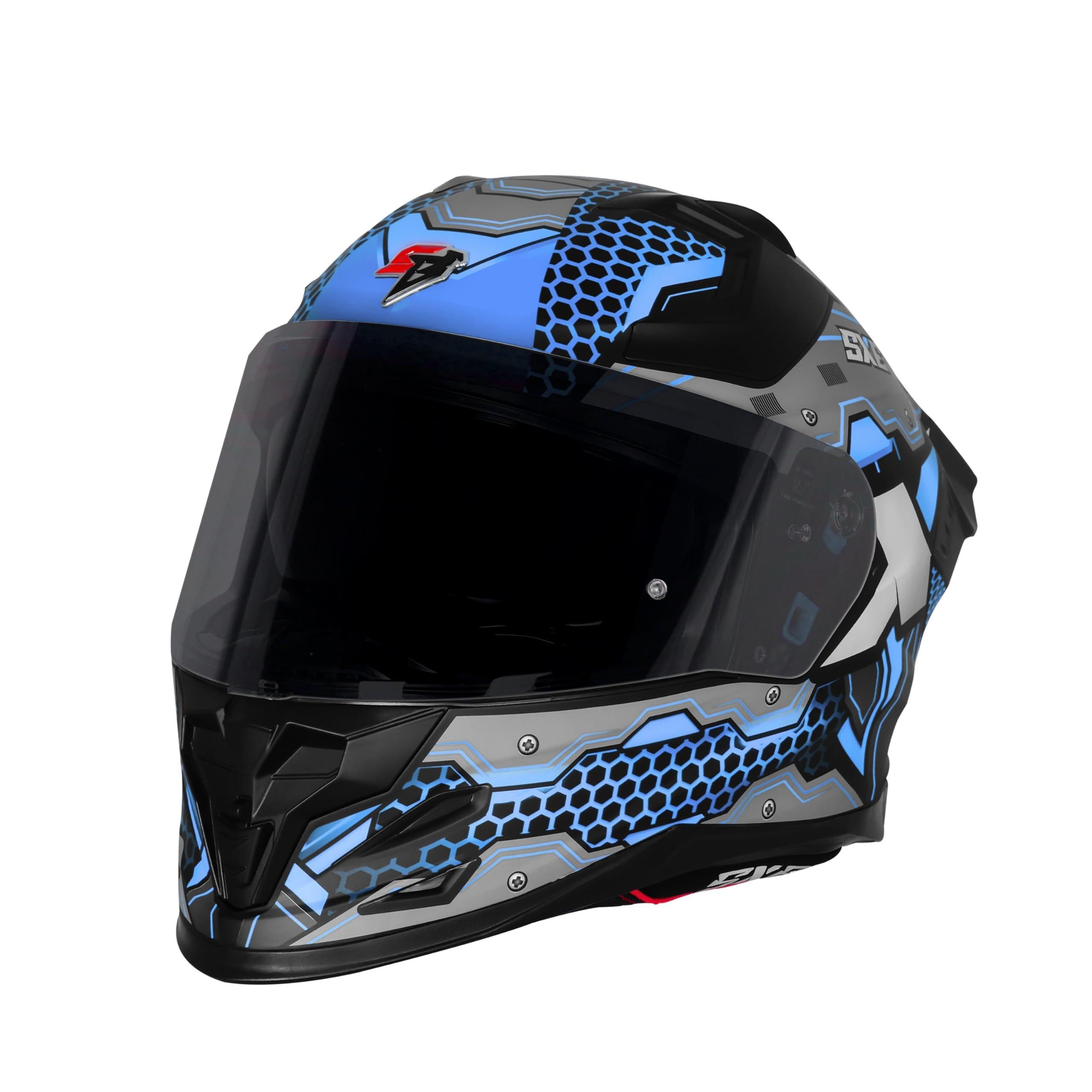 Steelbird SBH-61 SXE X3 Pinlock ISI and Dot Certified Full Face Graphic Helmet for Men and Women with Inner Silver Sunshield-image-27