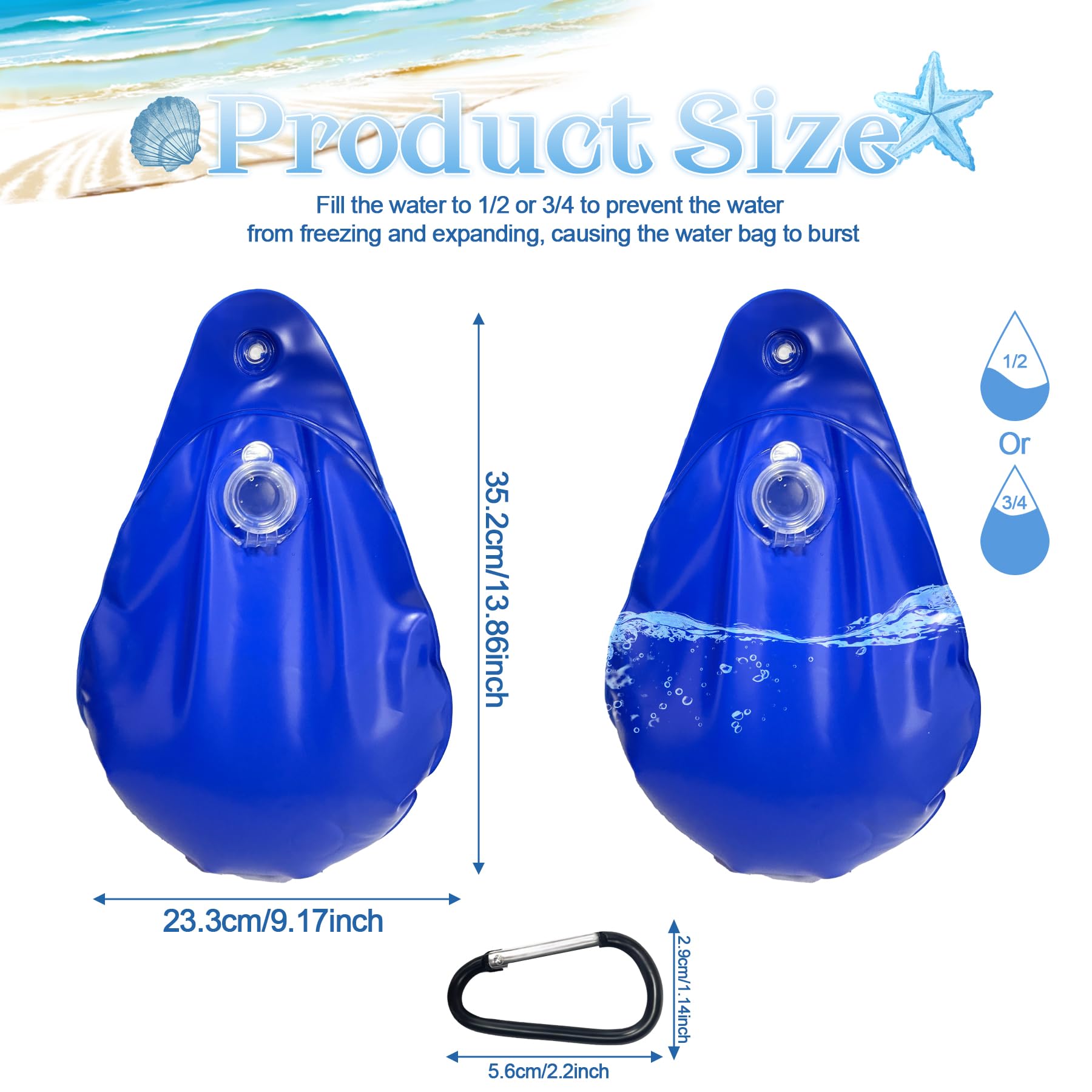 TZEKING Poolabdeckung Gewichte Wassersack,12PCS Pool-Wasserbeutel,Pool Beschwerungssack,Winter Pool Abdeckplane Beschwerungssack,Pool Wandtaschen,Schwimmbadabdeckung Hängende Tasche,für Poolabdeckung