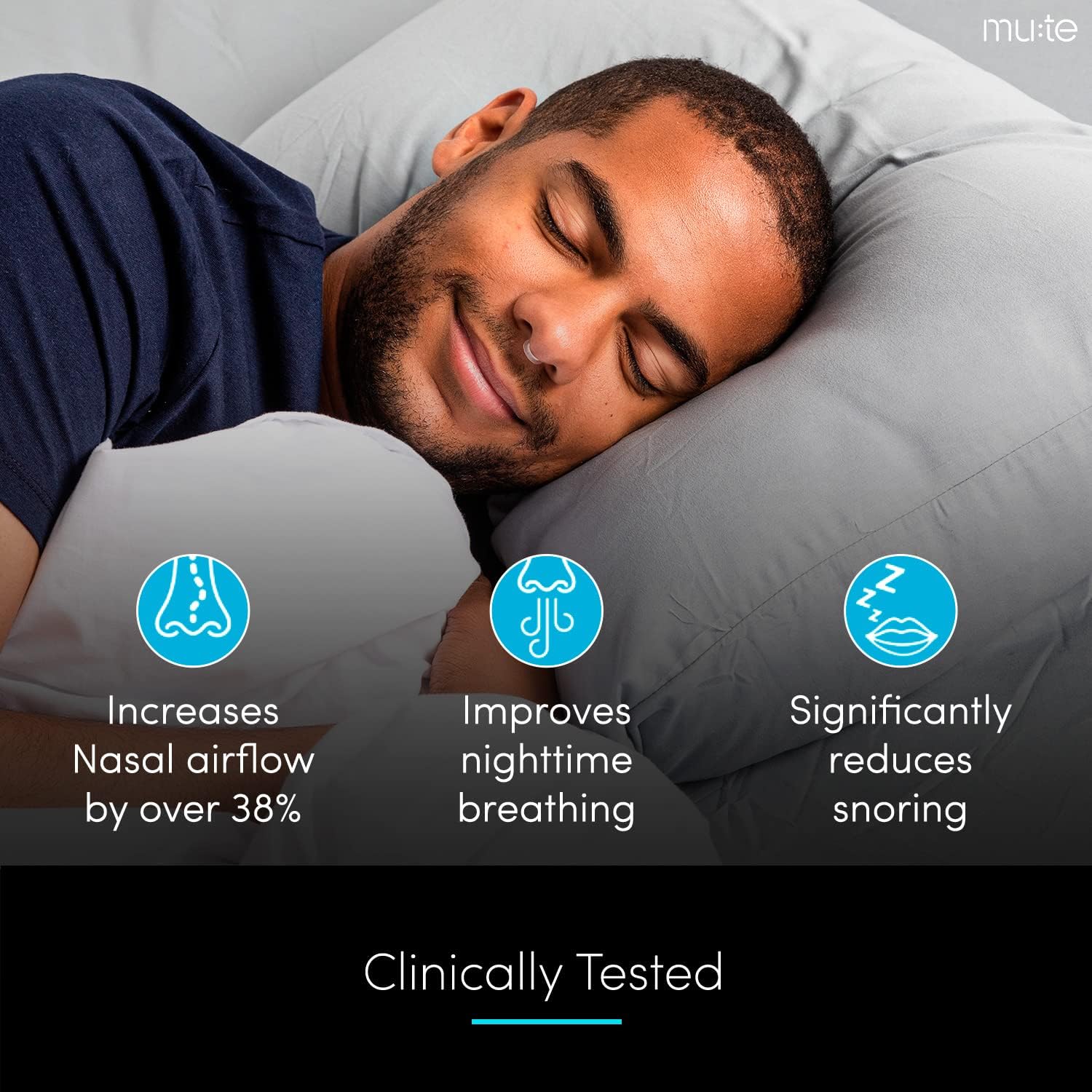 Rhinomed Mute Nasal Dilator for Snore Reduction - Anti-Snoring Aid Solution - Improve Airflow - Comfortable Nose Vents, Breathing Aids for Better Sleep - (Size Small, 3-Pk) : Health & Household