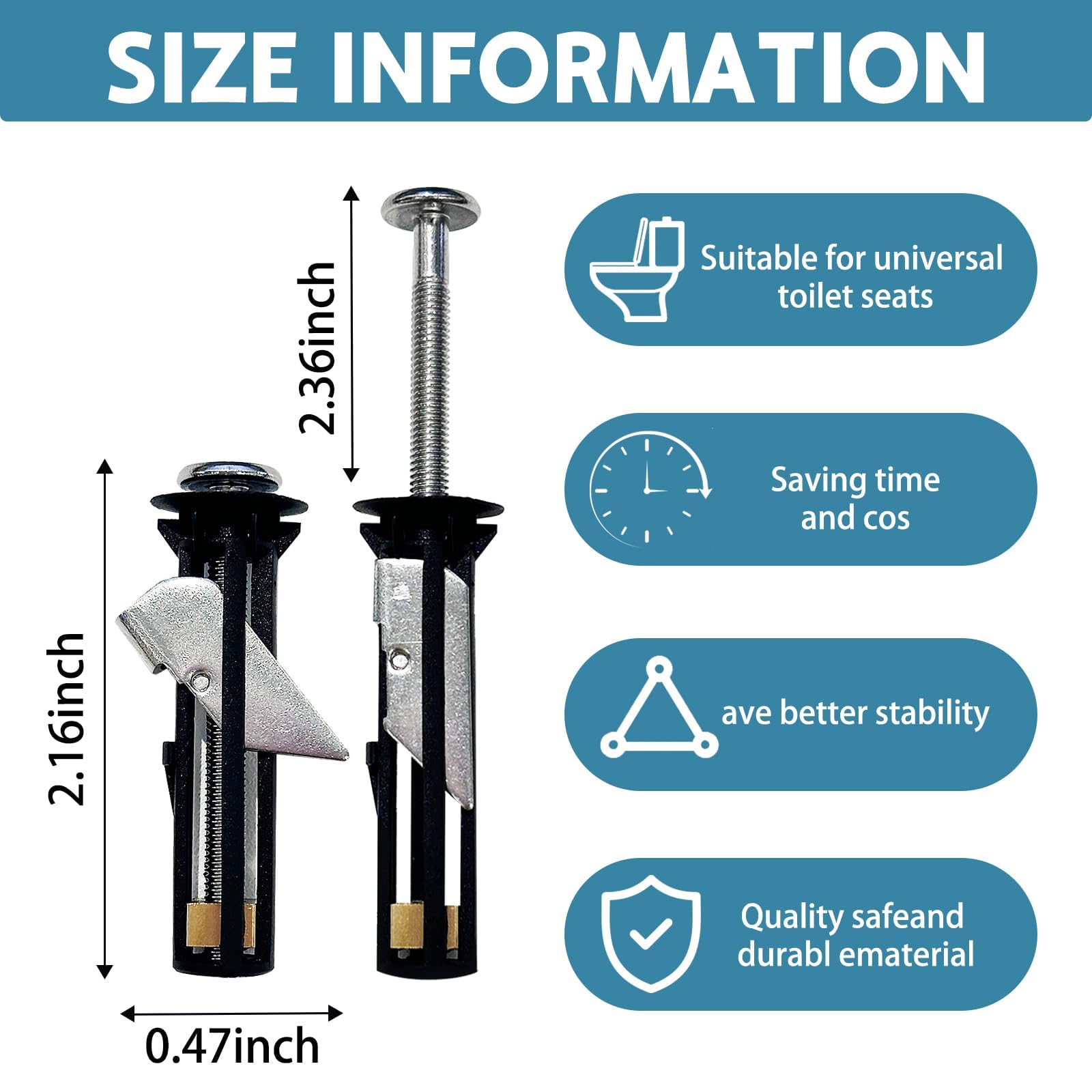 Toilet Seat Bolts Fittings Kit - Image 2