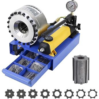 Hydraulic Hose Press Press Tool with 8 Dies Sets High Pressure Hydraulic Pipe Crimping Tool Portable Tool for Crimping Hydraulic Hoses Pipe Crimper