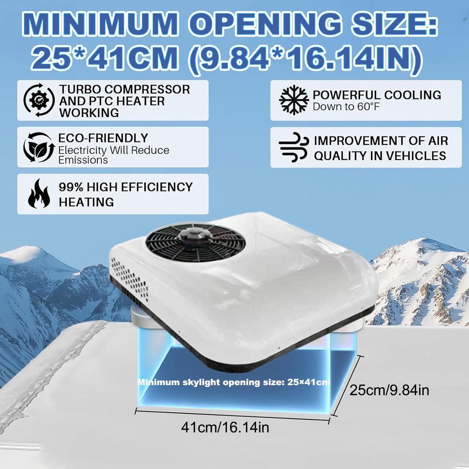 Aire Acondicionado De Techo para Autocaravanas 850w,12V/24V (RefrigeracióN/RefrigeracióN + CalefaccióN), para Minivans, Caravanas, Camiones,Autocaravanas,Excavadoras,WhiteCool24v