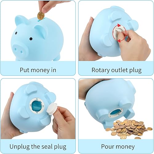 Miniatura 2 de 2 alcancías grandes alcancías para niños y niñas banco de dinero de plástico irrompible bonita caja de dinero de cerdo regalos prácticos para