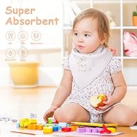 Vista 3 de Yoofoss Baby Bibs 10 Pack Soft and Absorbent Baby Bandana Drool Bibs for Boys Girls