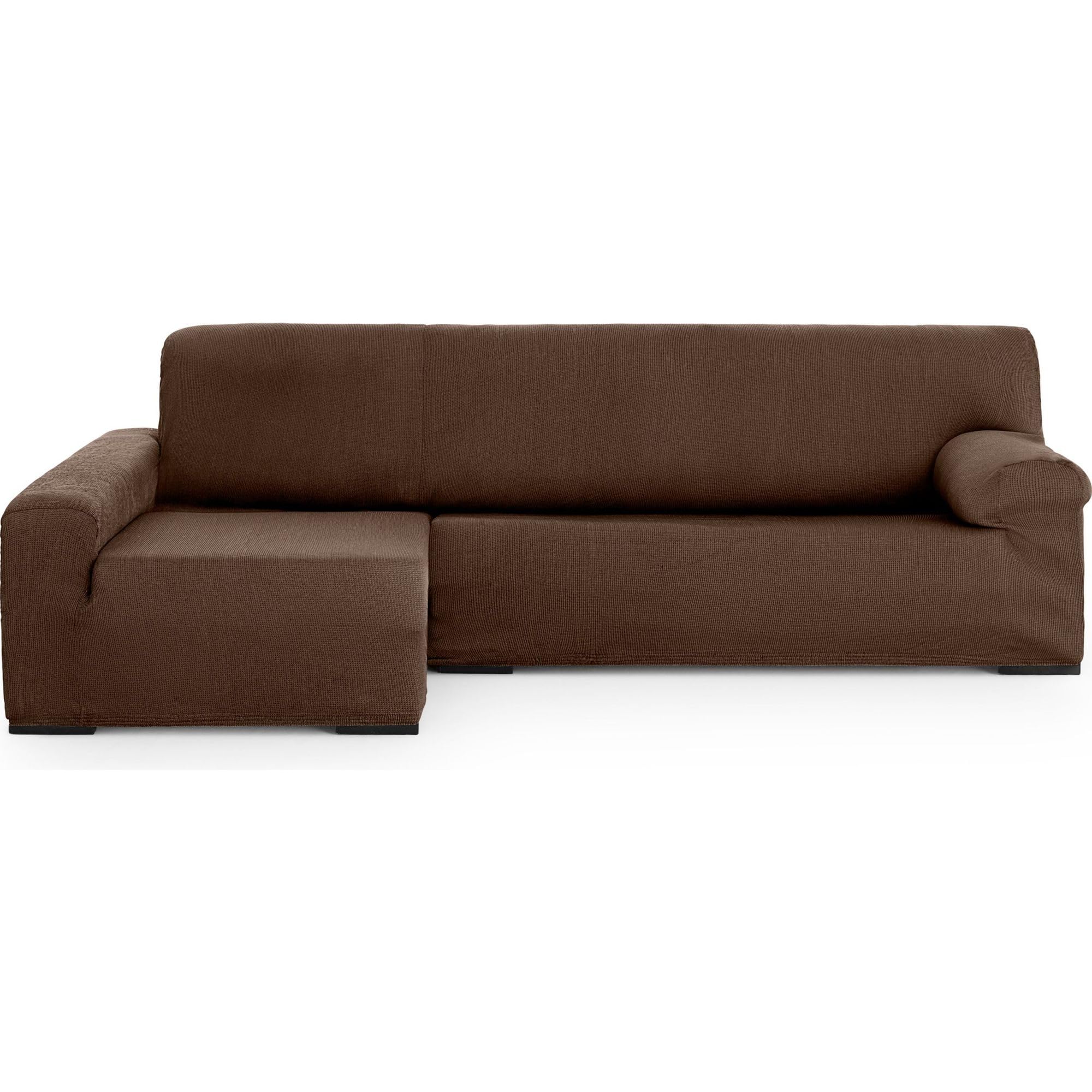 ECOMMERC3 Chaiselong Universal and Versatile Long Arm Sofa Cover - Brown Protector Easy to Install for Back, Seat and Arms
