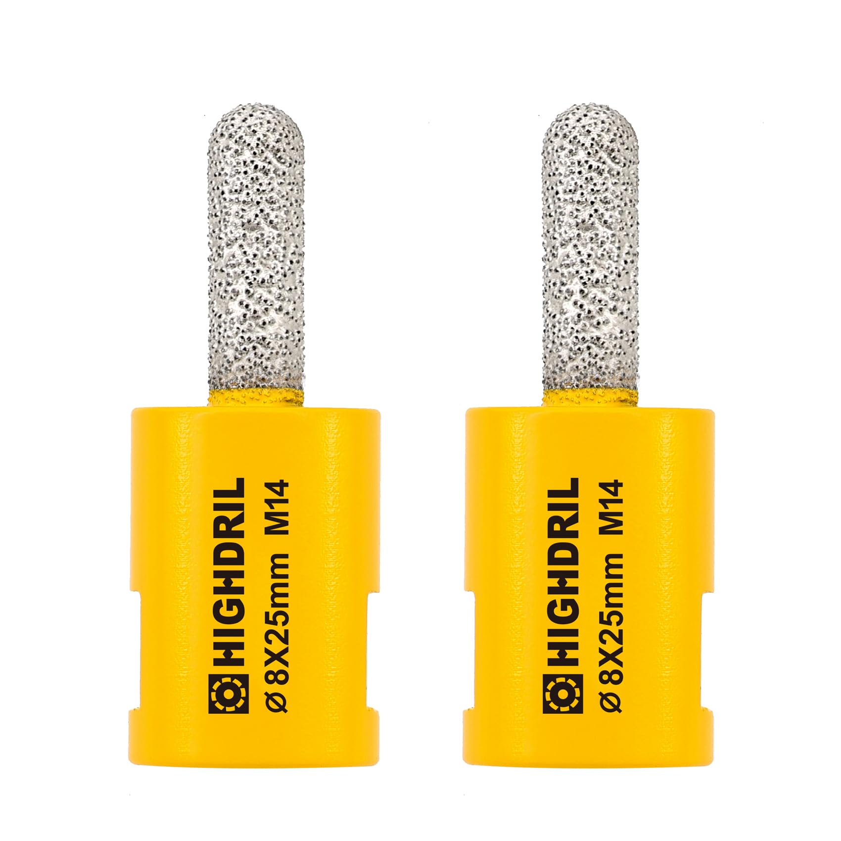 HIGHDRIL Diamond Mortar Raking Bit - 2 Pieces 8 mm x 25 mm M14 Thread Diamond Cutter for Old Mortar, Blown, Damaged Brick or Natural Stone Removal