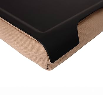 Bosign Laptray With Bean Bag Cushion. Portable Lap Desk For Laptop, Breakfast, Dinner. Non-slip Tray. Washable, Removable Cushion Cover. Matte Black Tray. Grey Cushion. MINI (43x23x6,5 Cm Cm