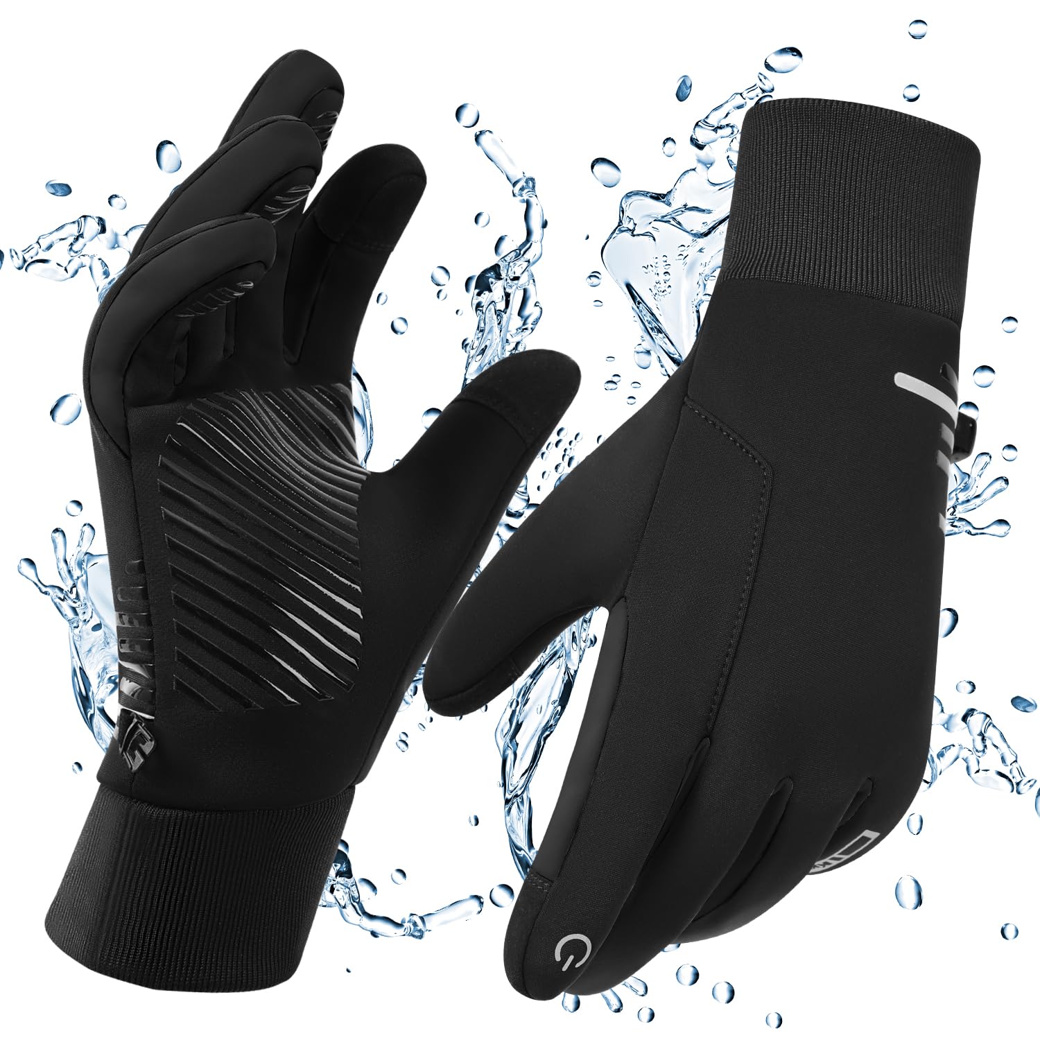 kyncilor Guanti Invernali Impermeabili Uomo,Guanti Moto Invernali Donna, Fodera Soffice, Touch Screen, Silicone Antiscivolo, Guanti Termici per Sci, Bici, Corsa