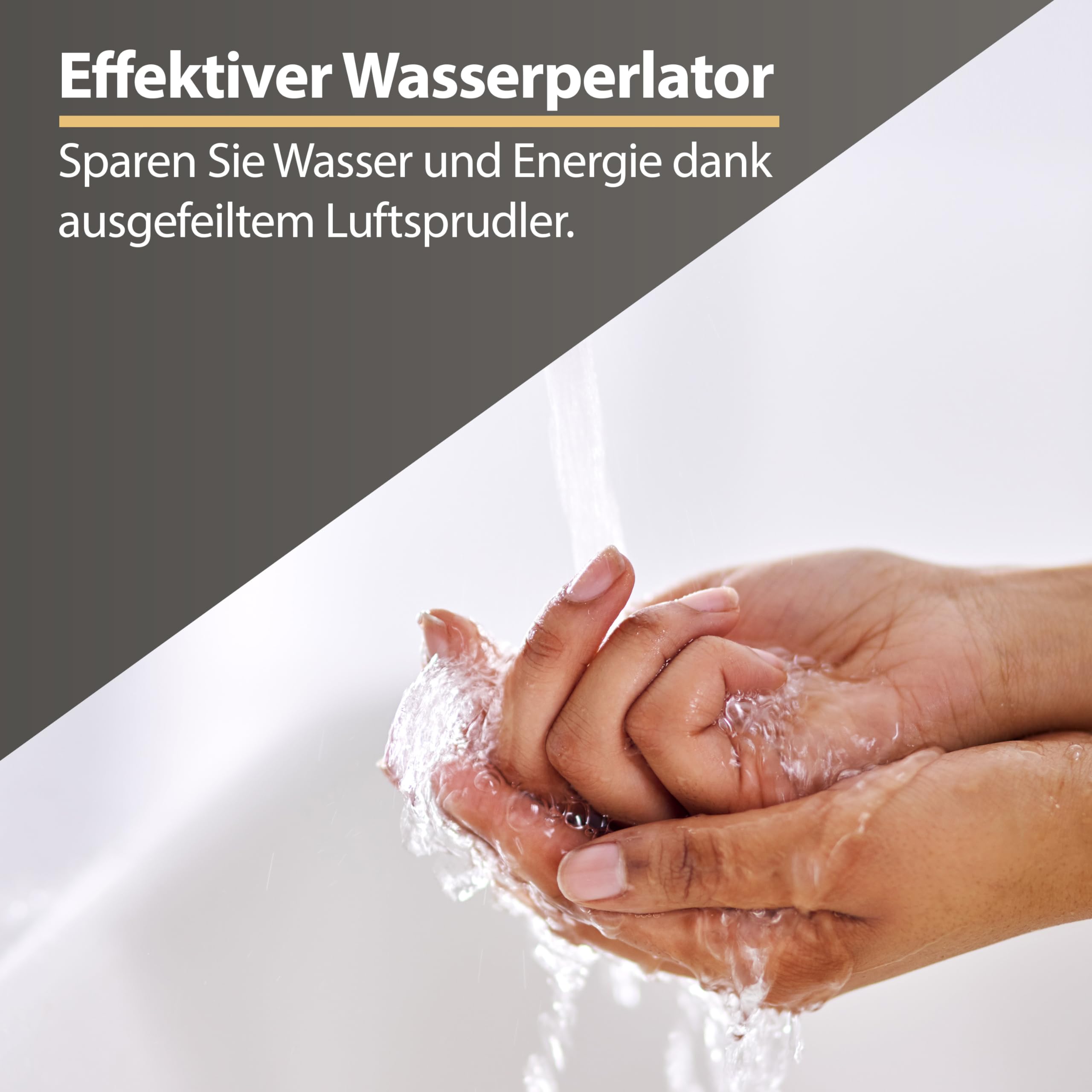 Planetmöbel Grifo mezclador de baño con cartucho de cerámica, grifo monomando para lavabo, altura 29 cm, cromo