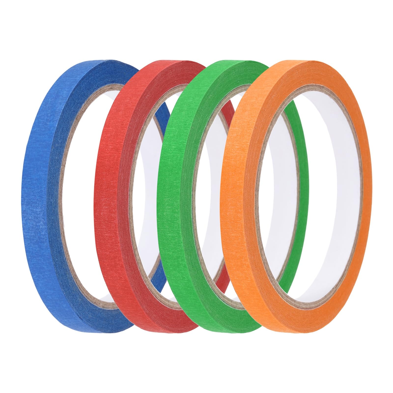 sourcing map 4 Rolls 10mmx20m Colored Masking Tape for Art Drawing Decor