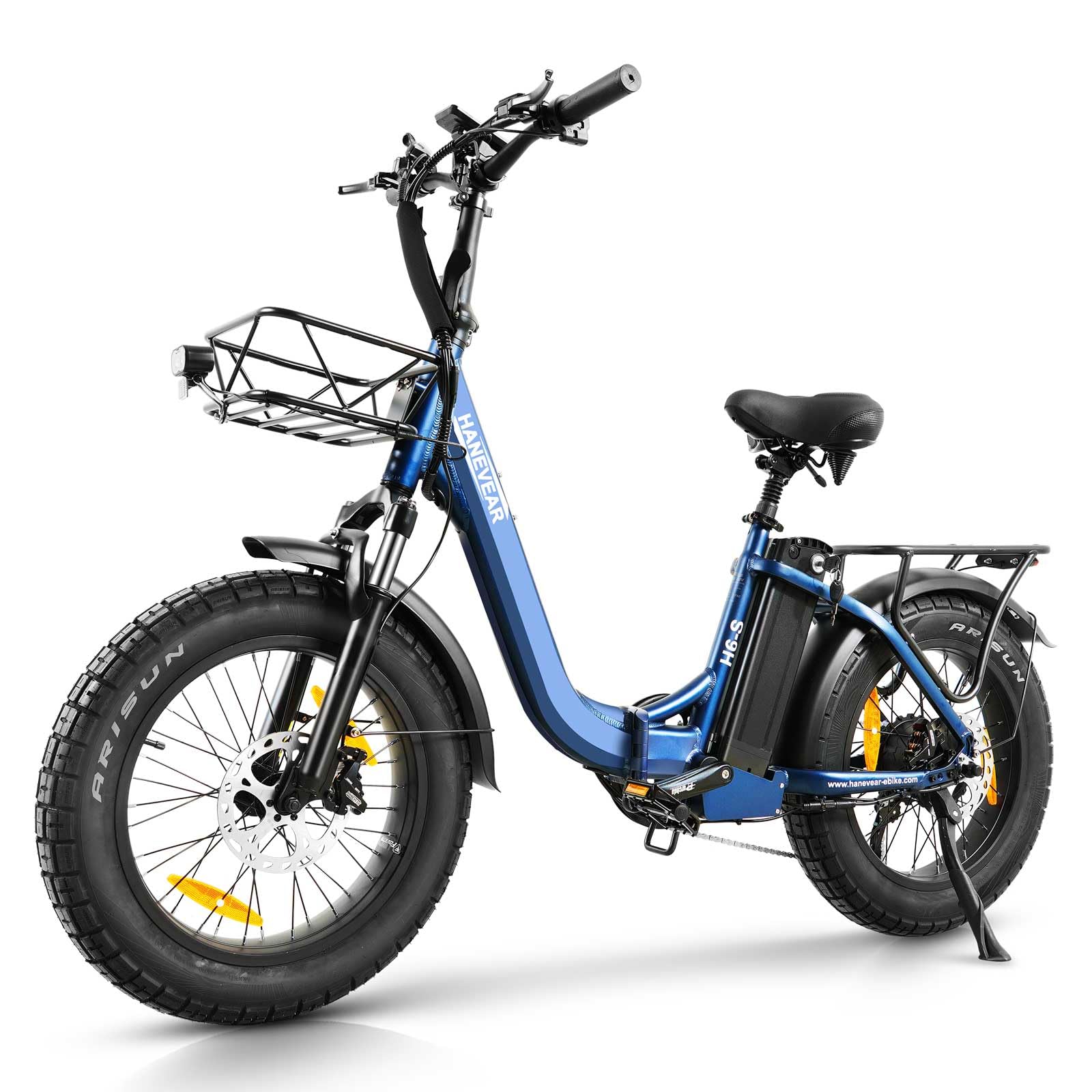 HANEVEAR Elektrofahrrad E Bike Klapprad mit 24Ah/48V Lithium-Akku | bis zu 140km, Fatbike Ebike mit Hydraulische Bremse, 250W 65Nm Heckmotor, Elektrofahrrad für Erwachsene