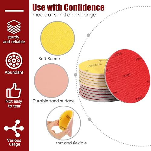Miniatura 3 de Loopeer 24 piezas de almohadillas de lijado de bolos Kit de pulido de repavimentación Accesorios de bola de boliche Almohadillas de arena Kit