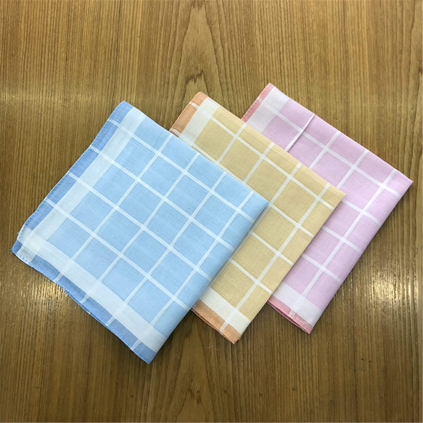 Amazon | 10 pcsマルチカラーストライプハンカチレディースクラシック
