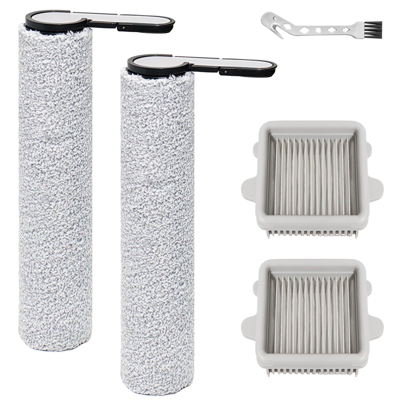 Replacement Parts for Roborock F25/ F25 GT/ F25 Ultra/ F25 Combo/ F25 ACE/ F25 RT/ F25 LT/ F25 ALT/ F25 XT/ F25 ACE Combo/ F25 BX Wet and Dry Vacuum Cleaner, Accessory 2 Roller Brush + 2 Filters